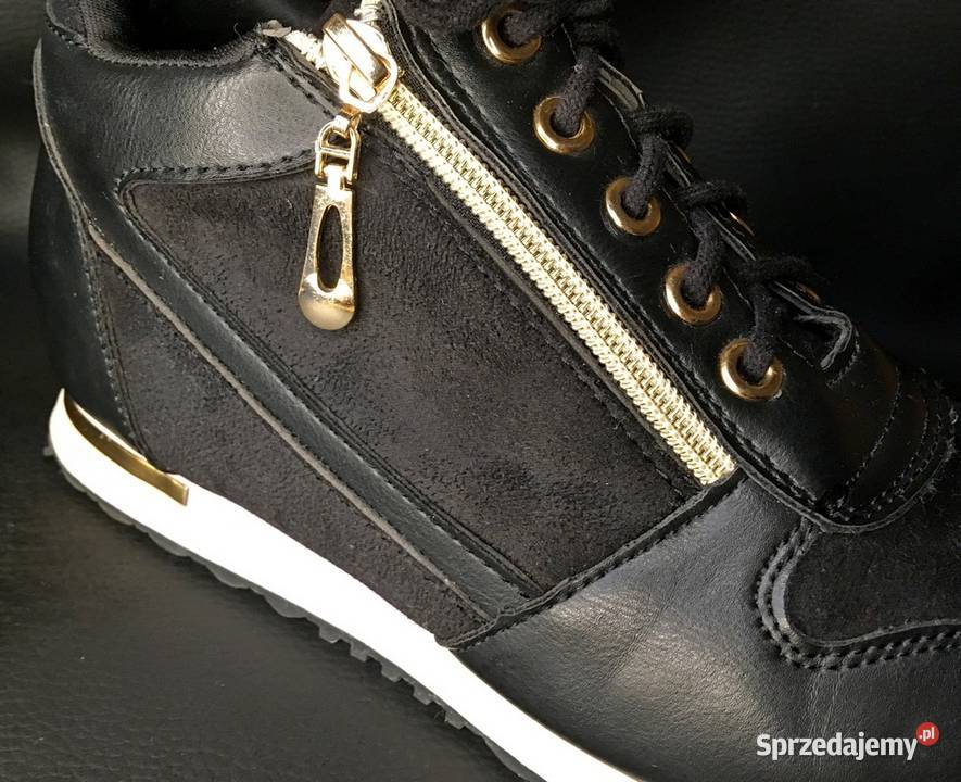 Sneakersy czarne Queen Vivi zamki złote Kraków