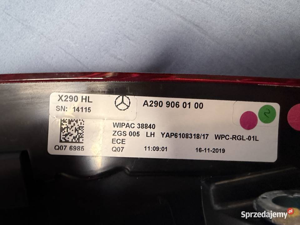 MERCEDES AMG GT 4 DOOR W290 LAMPA TYLNA LEWA Września