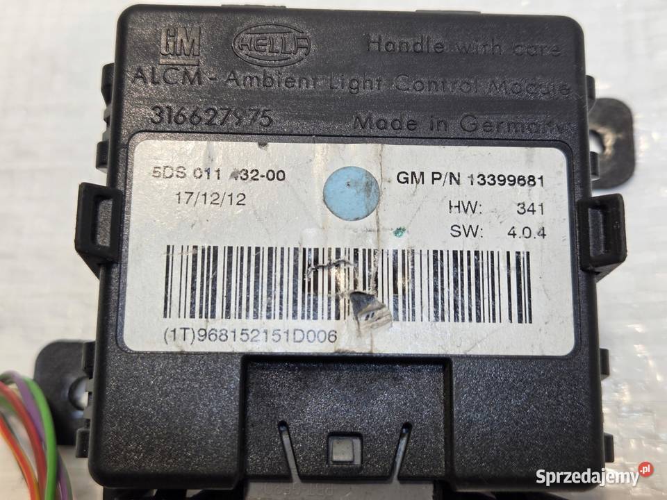 OPEL ADAM MODUŁ STEROWNIK ŚWIATEŁ 13399681