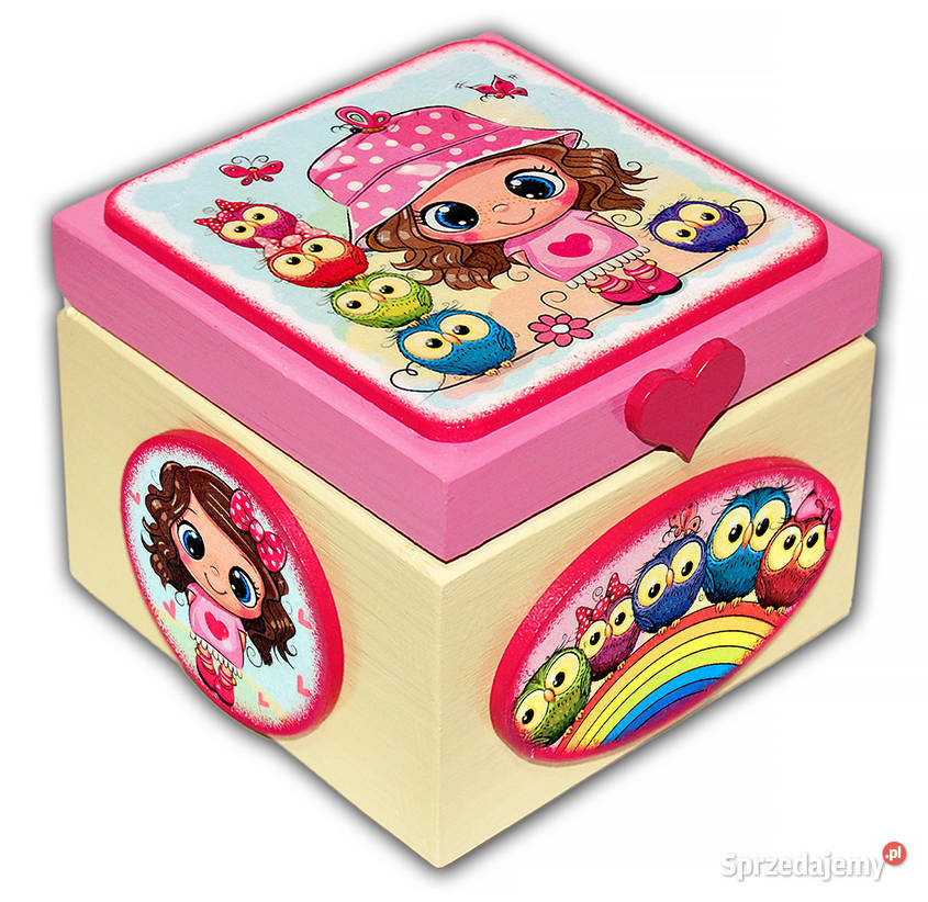 SZKATUŁKA drewniane pudełko BABY GIRL pastel kujawsko-pomorskie Bydgoszcz