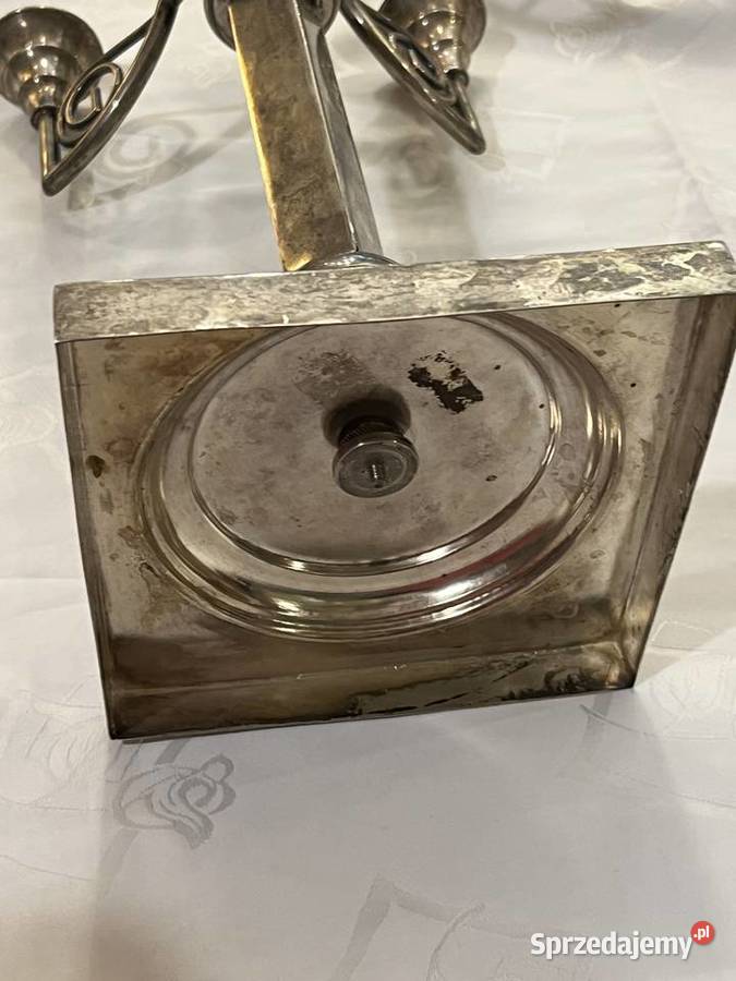 Świecznik Kandelabr z krakowskiego srebra Kraków