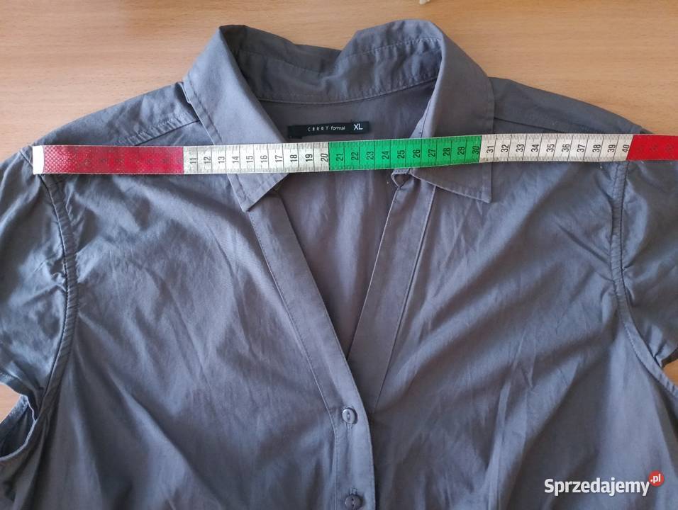 BLUZKA szara z krótkimi rękawami wdzianko Bluzki i koszule Oborniki