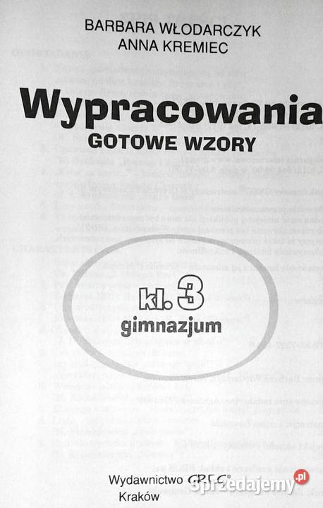 Wypracowania Gotowe wzory Gimnazjum kl 3 Barbara Chełm sprzedam