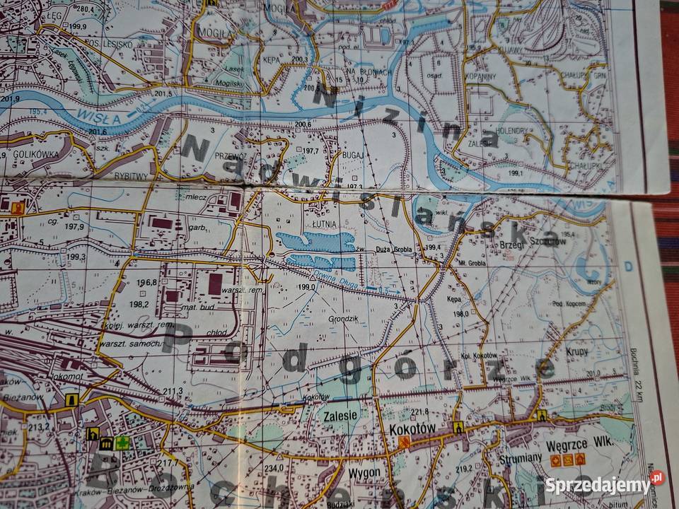 Krakowa 150 000 mapa topograficzno turystyczna małopolskie Kraków