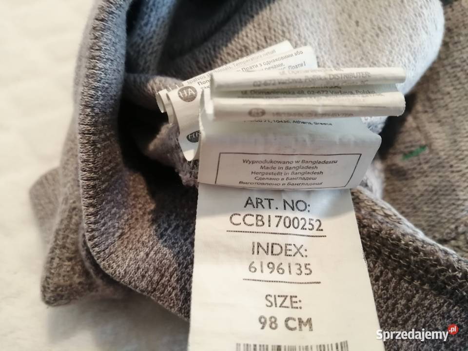 Spodnie dresowe buźki szare 98 Smyk Odzież sprzedam