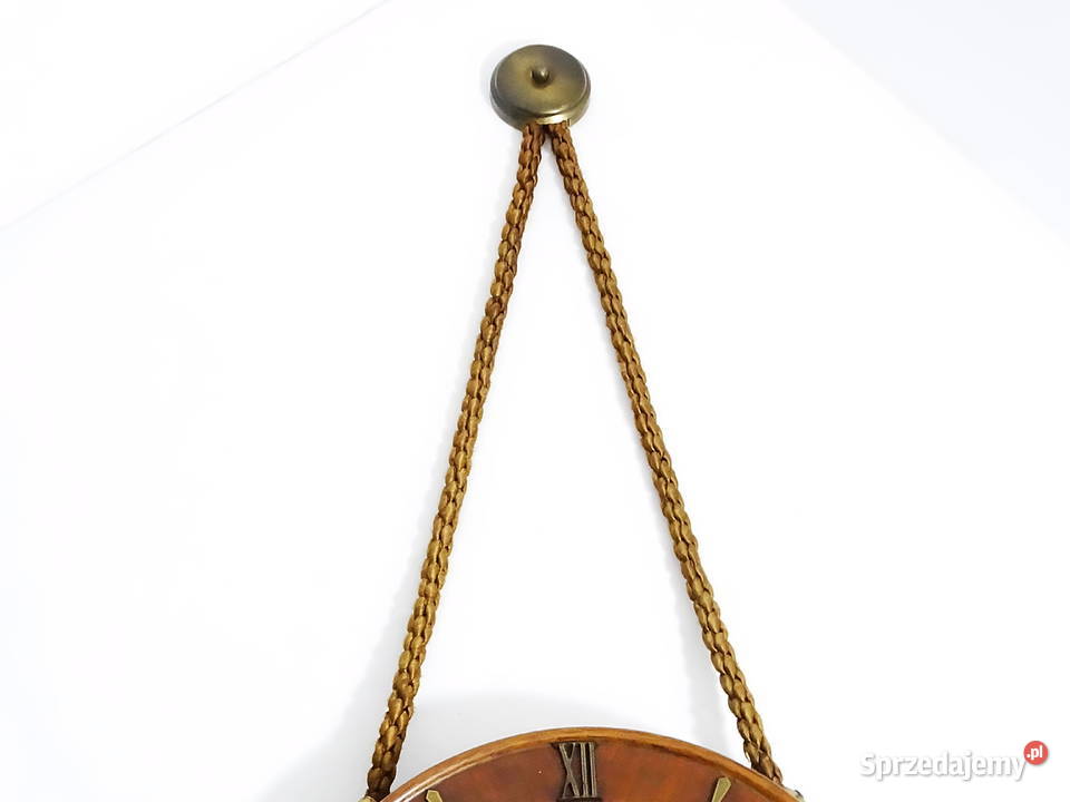 Zegar ścienny vintage z drewnianą tarczą i ścienny Biłgoraj