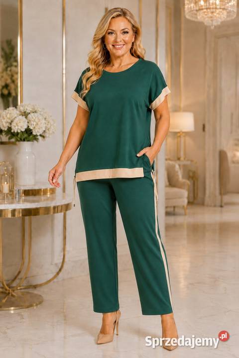 Komplet spodnie bluzka sportowoelegancki Pątnów