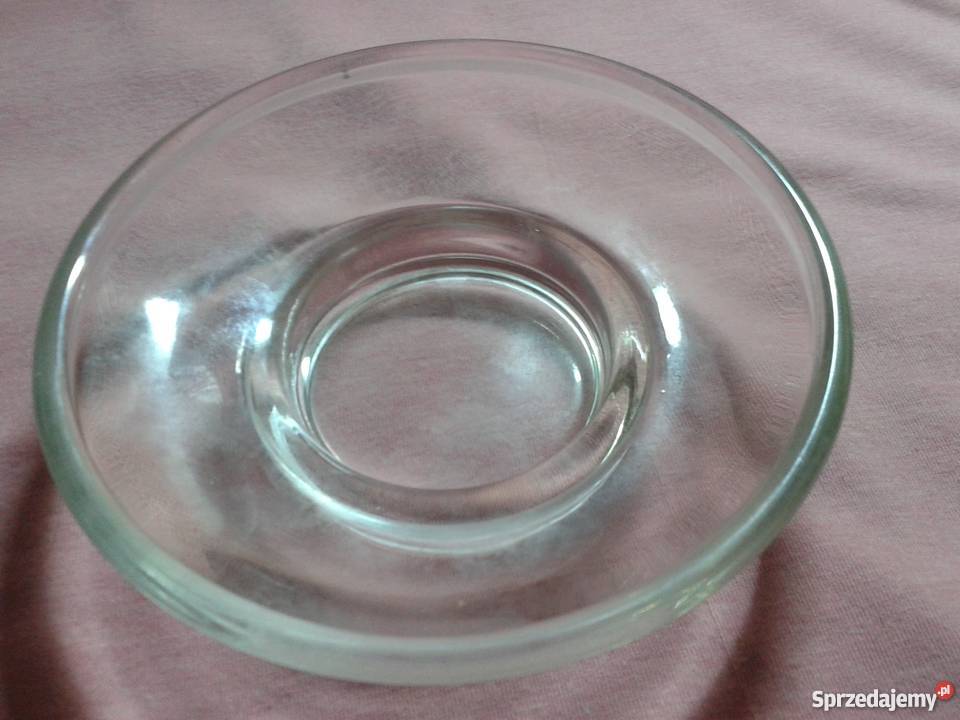 Świecznik szklany podstawek łódzkie Łódź