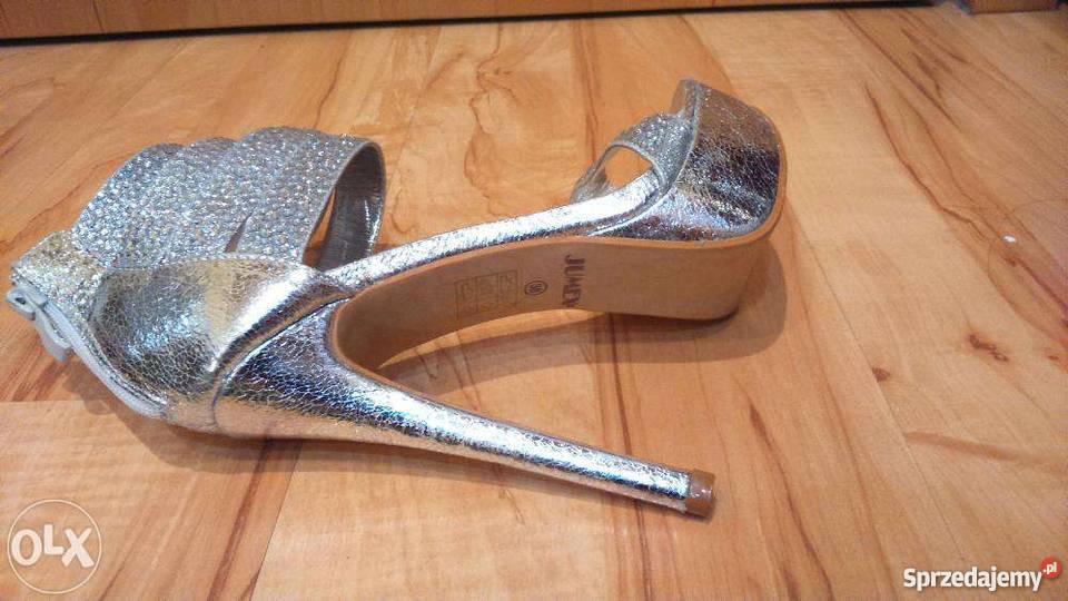 Buty Gladiatorki Szpilki 38 Srebrne Sandały Kędzierzyn-Koźle