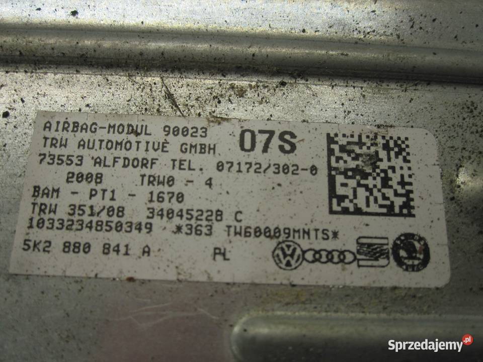 VW GOLF VI 09r AIRBAG poduszka kolanowa Kielce