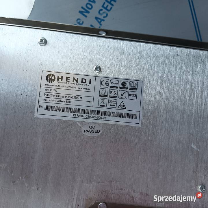 Kuchenia indukcyjna nastawna Hendi 230v 3500w Gastronomia