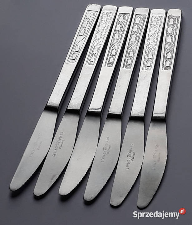 Noże obiadowe 1 KONWALIE Gerlach sztućce PRL
