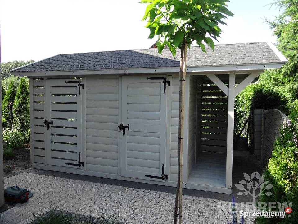 Wiata na drewno z domkiem narzędziowym domek z Piła Pierwsza