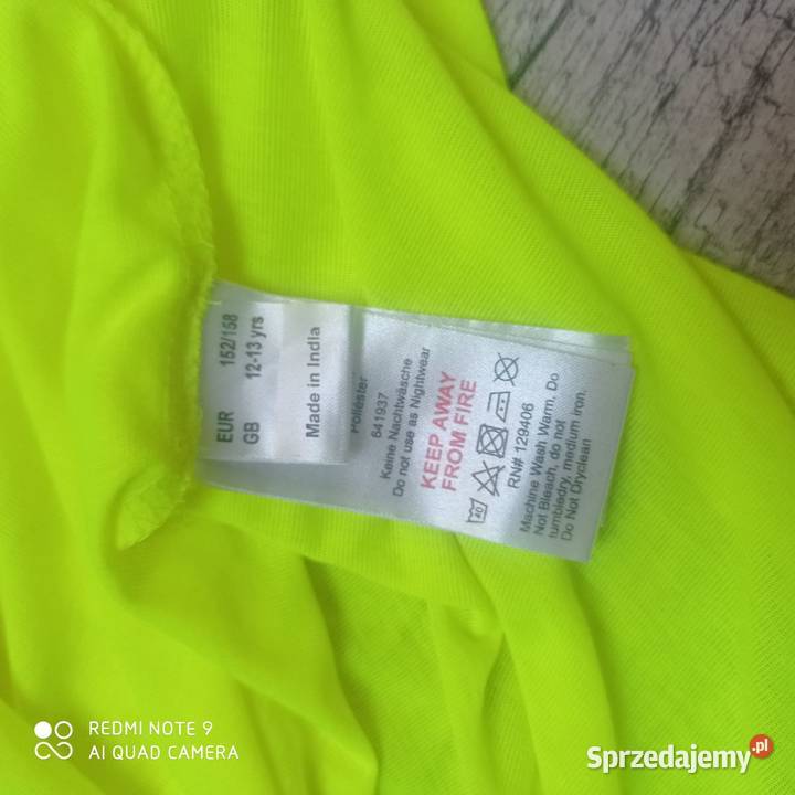 Bluzka zielony neon 152 bez rękawa Lubartów sprzedam