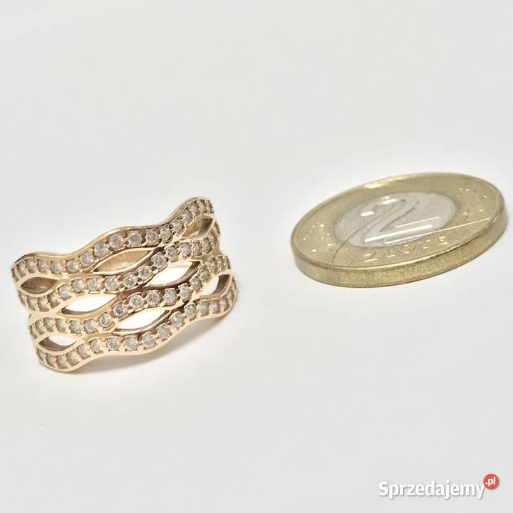 Złoty PIERŚCIONEK 585 14K RÓŻOWE złoto KAMIENIE złoto Warszawa