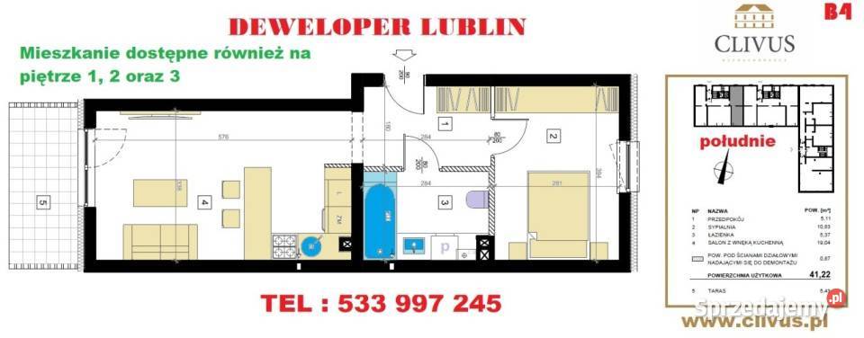 Mieszkanie 4122m 2pokojowe Lublin