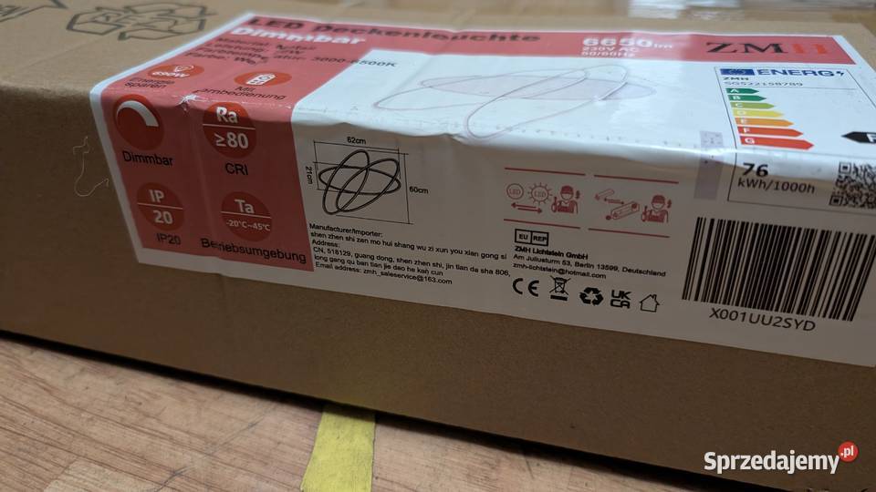 Lampa sufitowa LED 6650 lm 76W z pilotem śląskie Gliwice