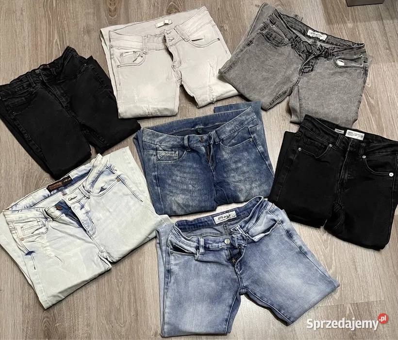Zestaw spodni dżinsowych damskich 7 sztuk Xs S Rozmiar 34(XS) Spodnie lubelskie