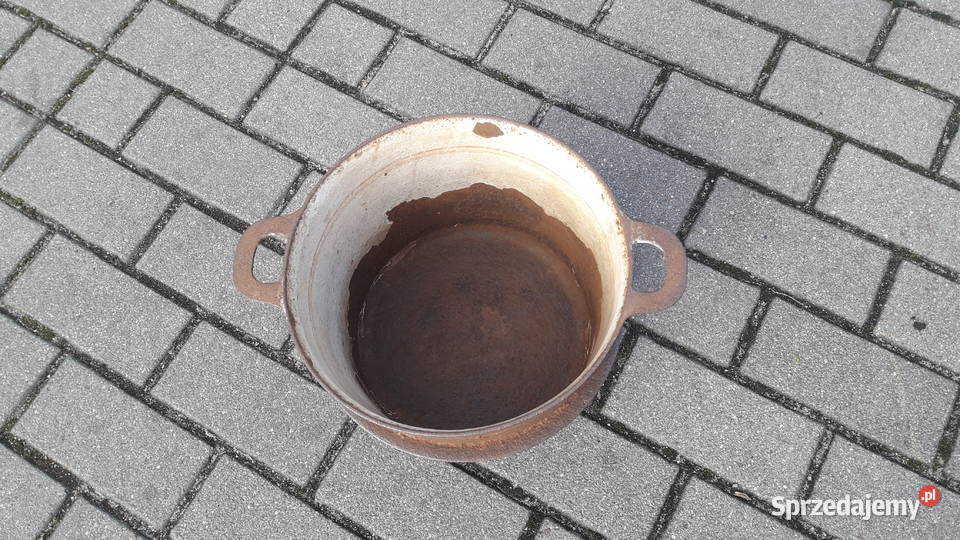 Stary duży garnek gar żeliwny do dekoracji Gdynia
