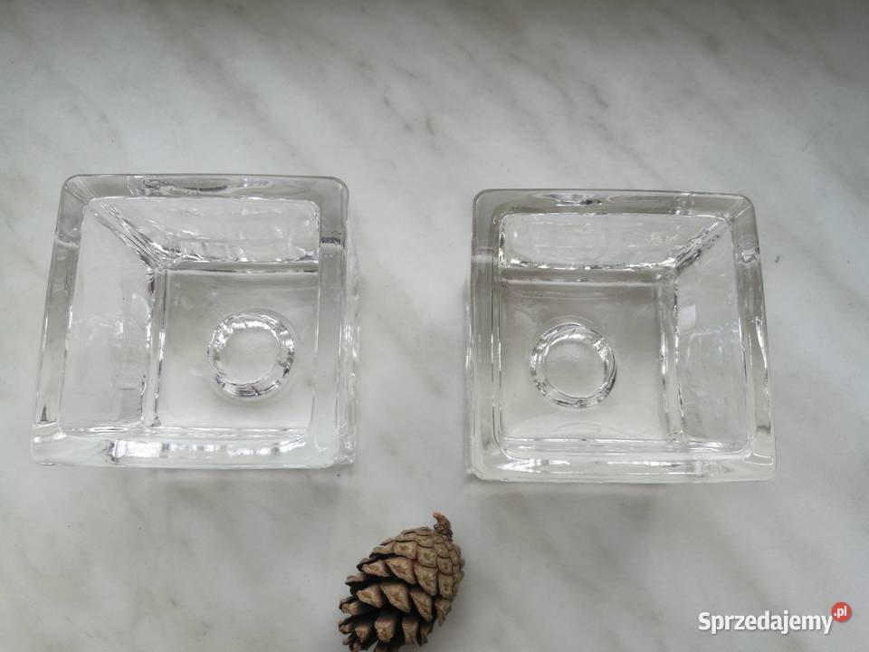 Dwa szklane świeczniki nowoczesny styl Choszczno