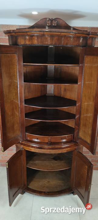 Piękny kątnik biedermeier antyk Łagów