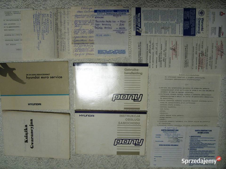 Hyundai Pony Instrukcja obsługi książka papiery pomorskie