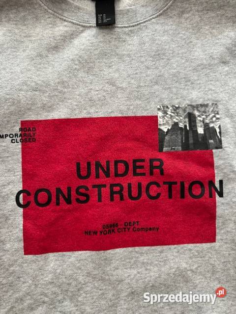 Bluza męska HM z nadrukiem XS szara casual H&M śląskie Częstochowa sprzedam