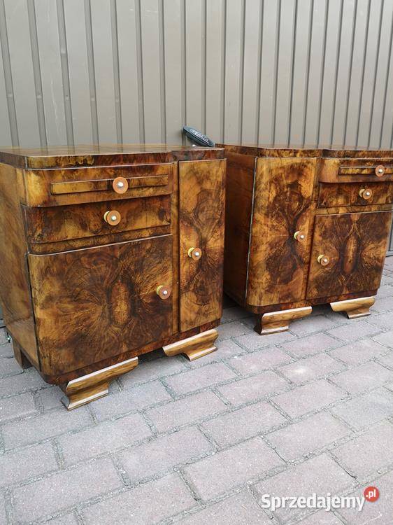 Stoliki Szafki Nocne Art Deco Orzech Stare Antyk wielkopolskie Swarzędz