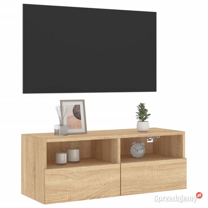 Ścienna szafka TV dąb sonoma 80x30x30 WM836872 mazowieckie Warszawa sprzedam