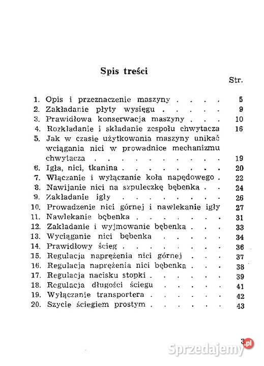 mszyna do szycia ŁUCZNIK 441 instrukcja obsługi sprzedam