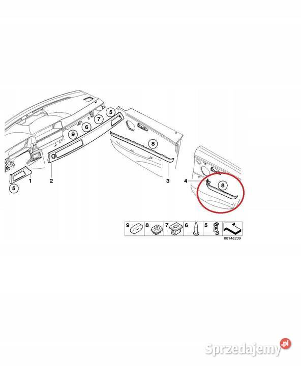 LISTWA DRZWI TYLNYCH WEW BMW 320d M47N2 ORYGINAŁ