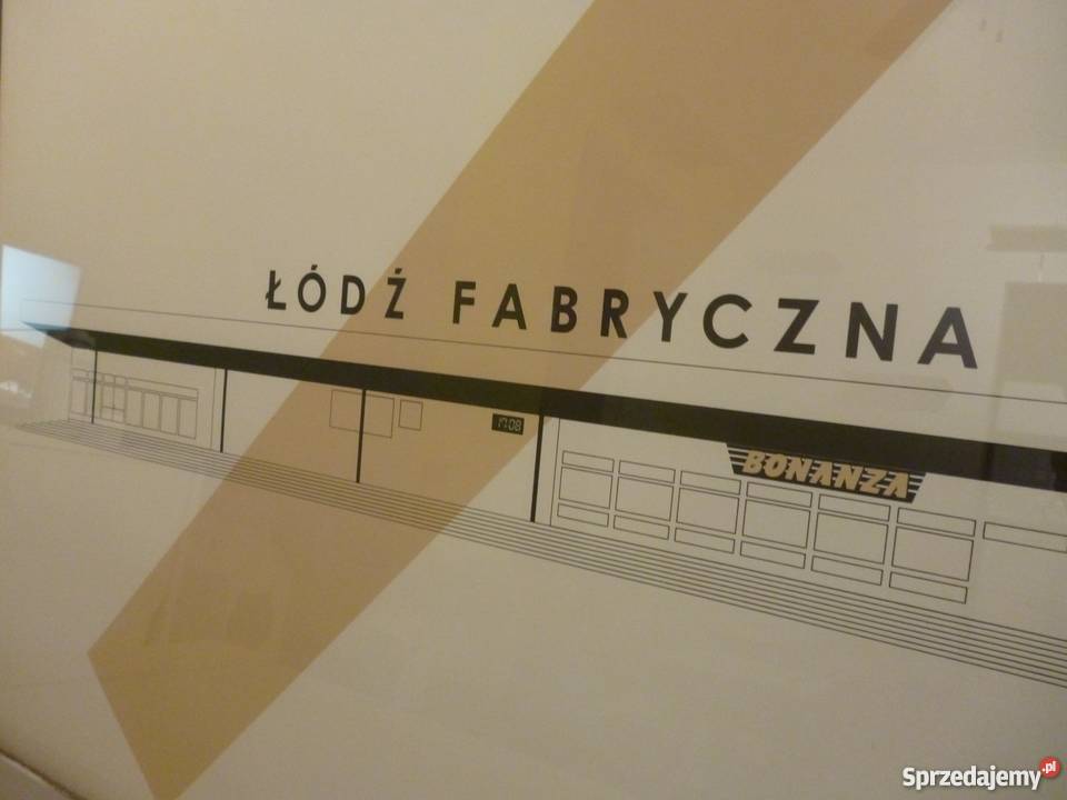 Plakat Łódź Fabryczna stan idealny SZKŁO 100x70 łódzkie sprzedam