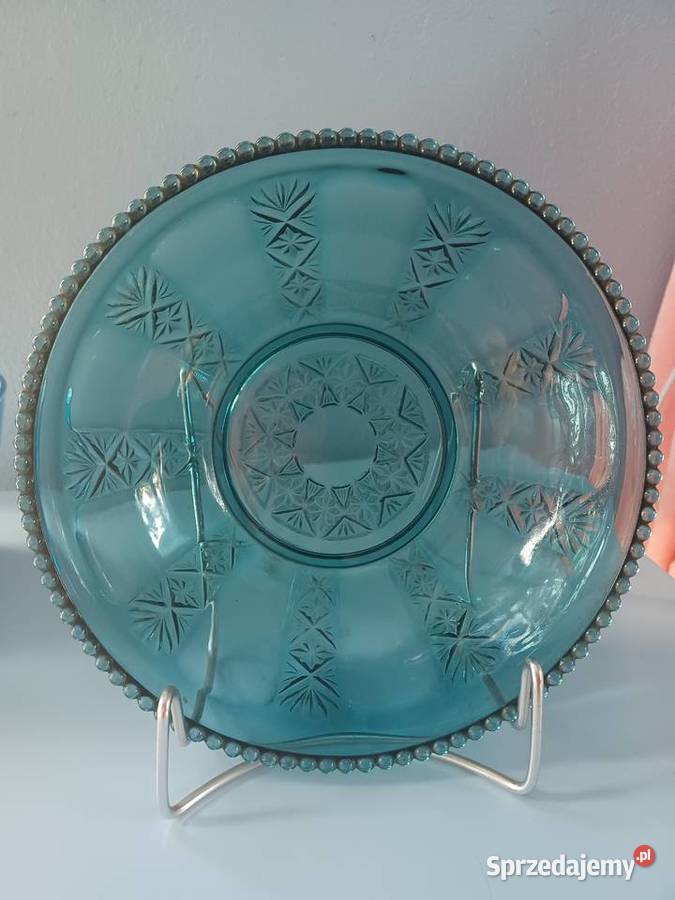 Piękna stara szklana misa Hortensja kolor Łódź sprzedam