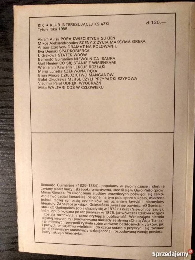 Niewolnica Isaura Bernardo Guimaraes Warszawa