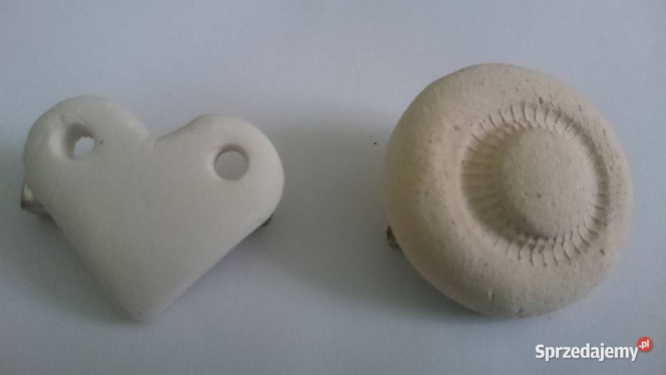 Broszki ozdoby wypalona glina naturalne zapięcie Biżuteria dla Pań Wrocław sprzedam