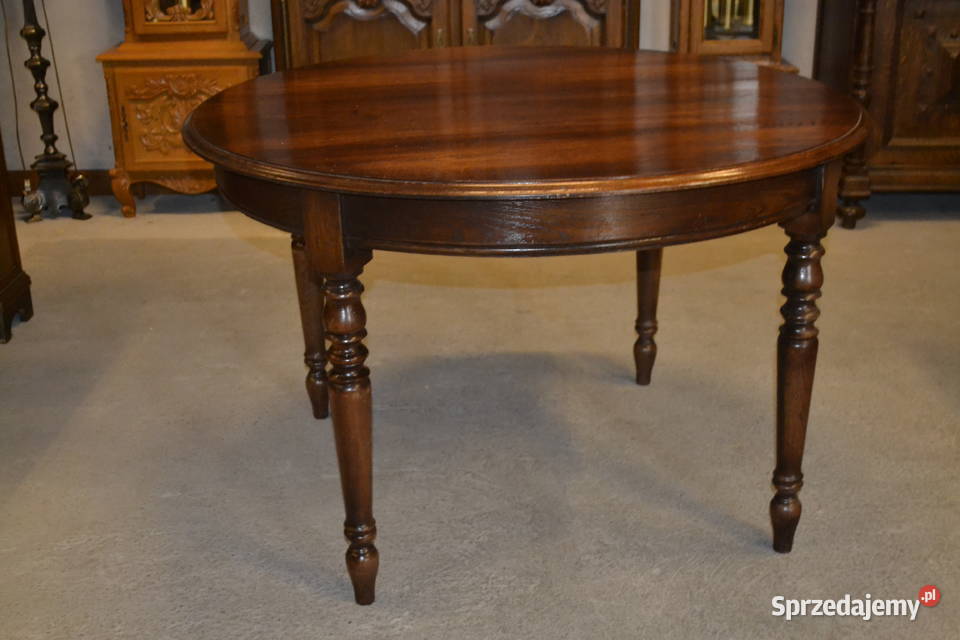 stół okrągły francuski lity dąb
