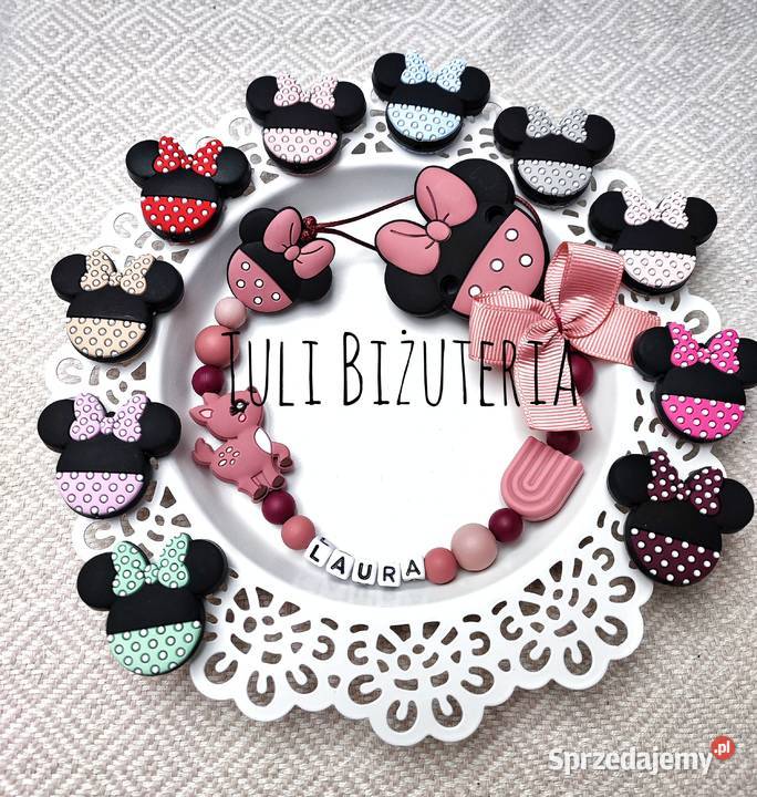 Zawieszka do smoczka myszka Minnie z imieniem wielkopolskie Poznań