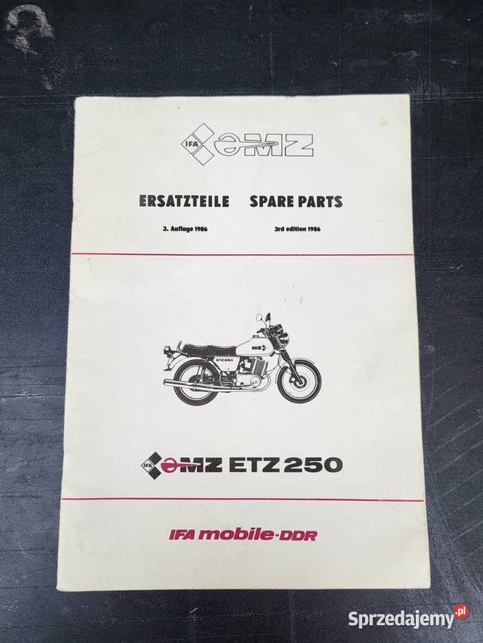 MZ ETZ 250 1986 DDR ORGINAŁ KATALOG CZĘŚĆI Rybnik
