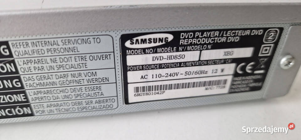 Odtwarzacz DVD SAMSUNG DVD HD850 CD Samsung Międzychód