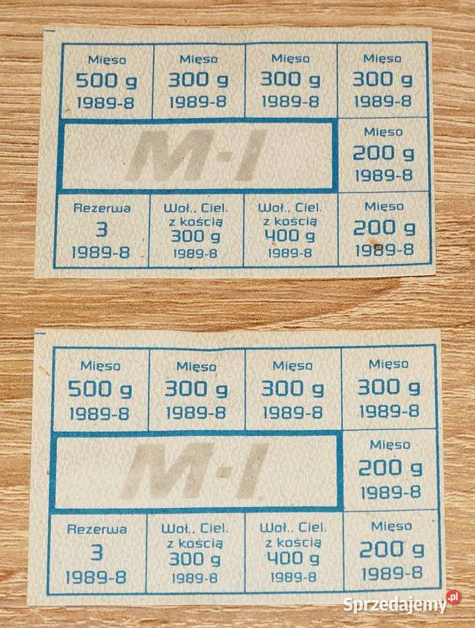 Kartka żywnościowa MI 19898 kartki na mięso Gliwice
