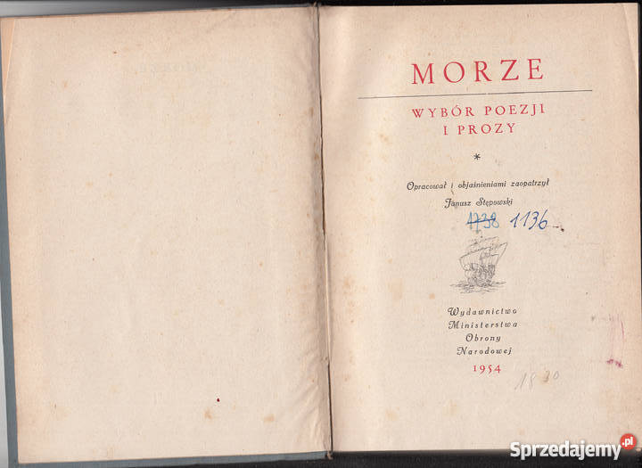 01713 MORZE WYBÓR POEZJI I PROZY WYBÓR JANUSZ Czyrna