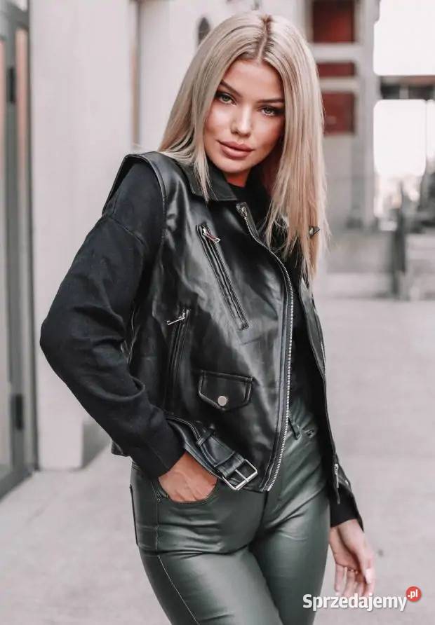 Kamizelka Z Imitacji Skóry Bristol Czarna Nowy Kawęczyn sprzedam