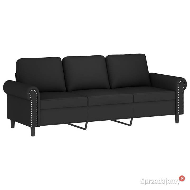 3osobowa sofa z poduszkami czarna 180 aksamit Sofy i kanapy mazowieckie Warszawa