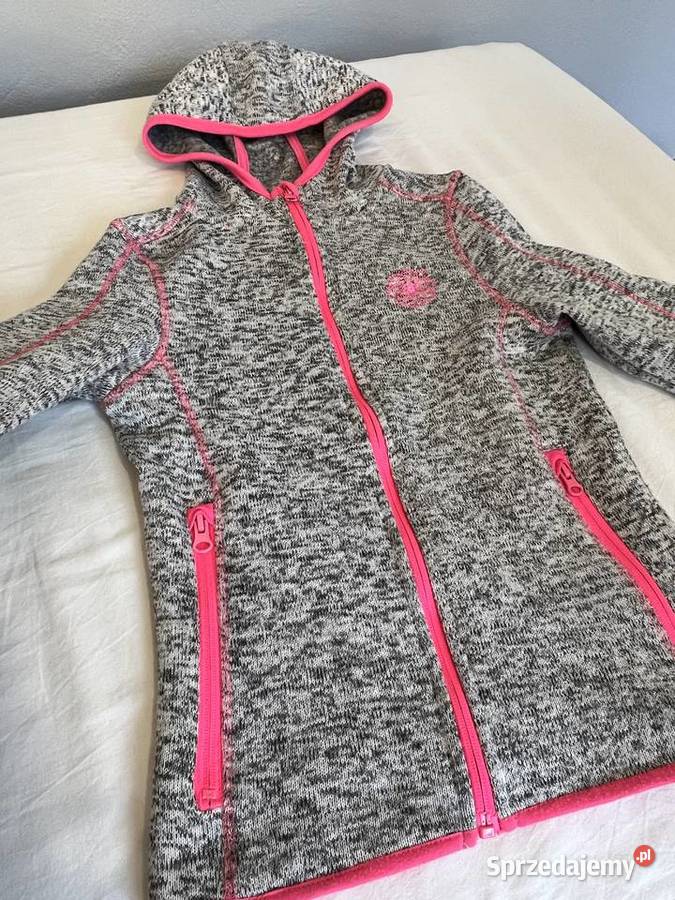 Polar sweter kurtka szary melanż różowy HIT dziewczynka Jasło