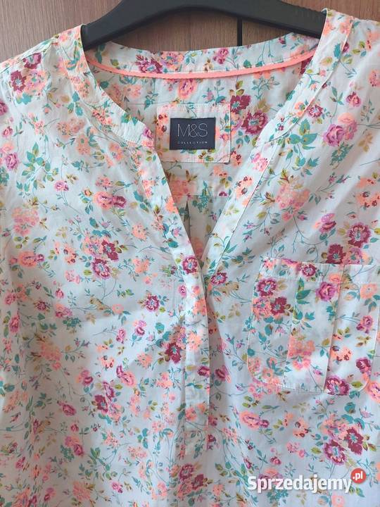 Bluzka biała kwiaty L 40 MarksSpencer MS wiskoza Warszawa sprzedam