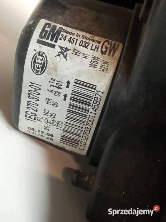 LAMPA PRZÓD LEWA EU 24451032 Opel Astra III świętokrzyskie