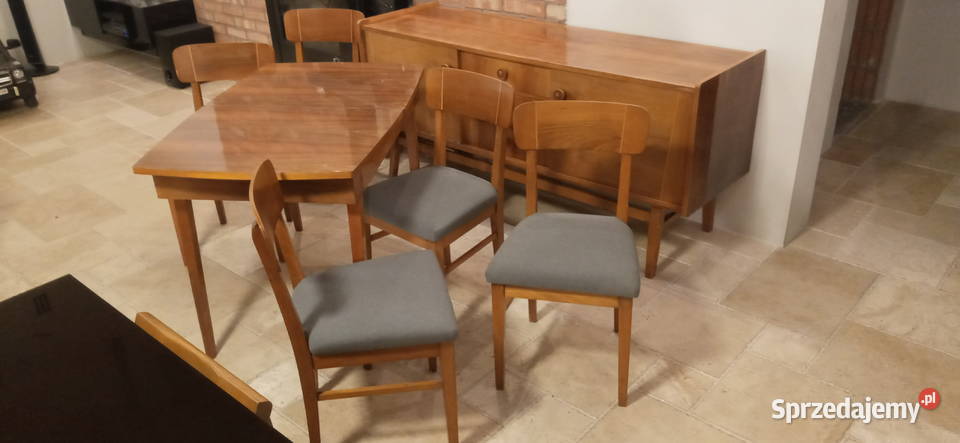 BILEA komoda stół krzesła VINTAGE z lat 60 PRL łódzkie Sieradz