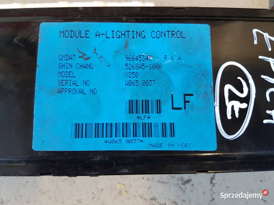 CHEVROLET EPICA 2007 MODUL SWIATEL 96645343 V250 Układ elektryczny Turek sprzedam