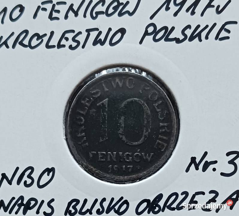 10 Fenigów 1917 rKrólestwo Polskie NBO 3 Konin