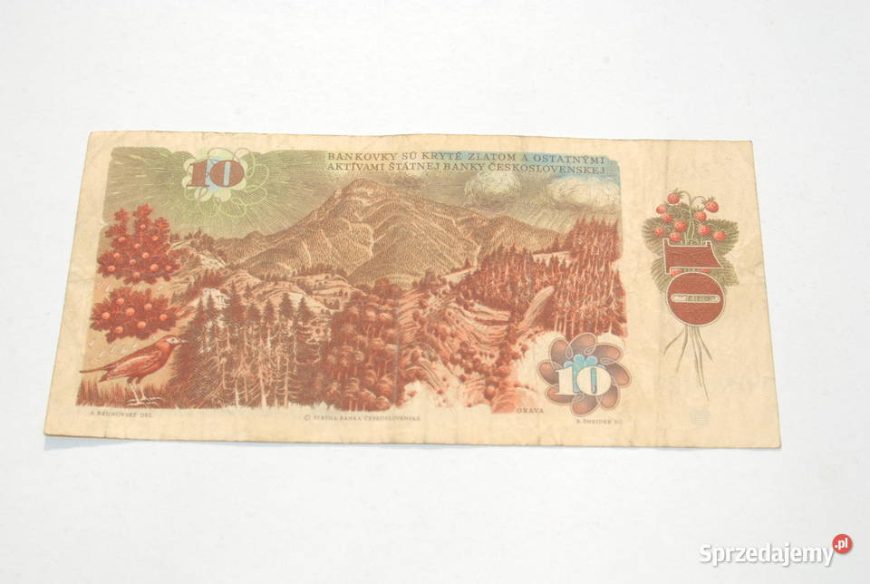 Stary banknot 10 koron Czechosłowacja 1986 antyk Cieszyn